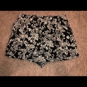 Black and white shorts